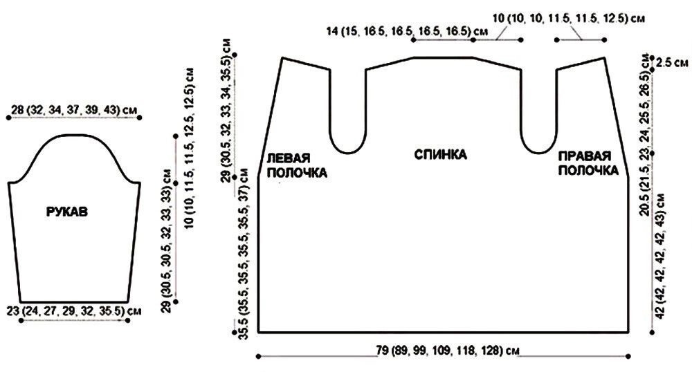 Вязание проймы и втачного рукава по М. В. Максимовой