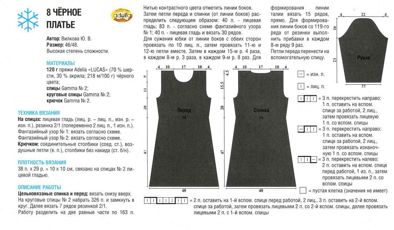 Вязаный сарафан женский спицами схема с описанием