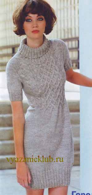 Теплые платья спицами для женщин: 8 моделей со схемами и описанием