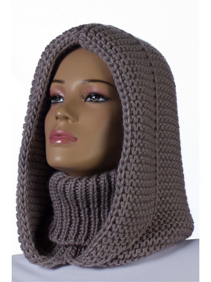 Шапка-шарф платочной вязкой