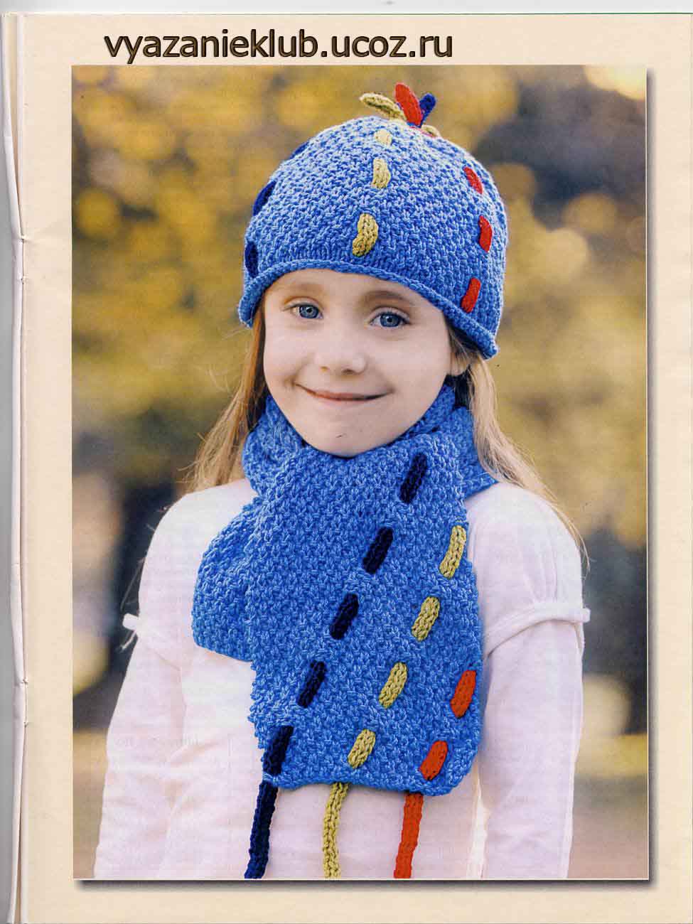 украсить детский вязаный шарфик фото